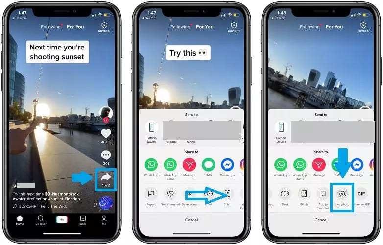 download tiktok video via live photo